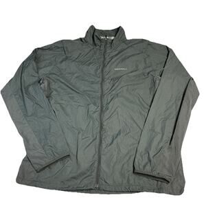 MERRELL Mens L Grey Windbreaker Pocket Jacket Full Zip Athletic Lightweight